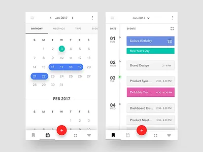 Event Calendar iOS App #1 add location add note app birthday calendar choose color create event edit invite peoples ios search ui kit