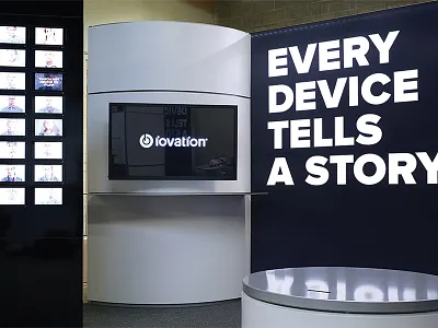 Interactive Trade Show Booth black branding interactive technology trade show booth white