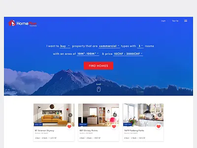 Natural Language Form estate form homes human language real search swiss ui ux