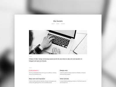Personal website design layout minimal page personal website portfolio site ui ux web design webpage website