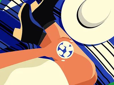 Summer in Portland 2d colors design female hat illustration shoes summer