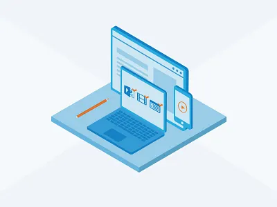 Isometric Illustration creation enterprise illustration isometric management tech technology tracking