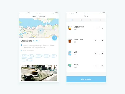 Daily Exercise — Try map series design 02 cofe icon ios juice location map milk order share tags ui
