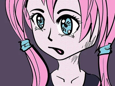 Manga Girl ^_^ anime character girl illustration lichtenstein manga vector