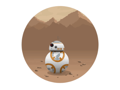 BB8 – all code greensock javascript starwars svg web animation