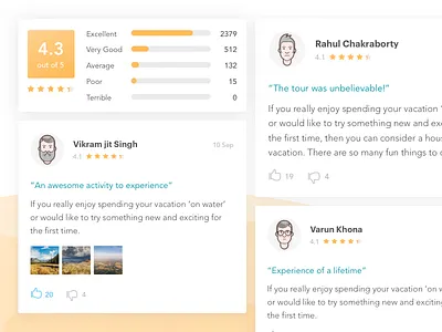 Ratings & Reviews Modules activity app card experience headout ios local module rating review tour travel