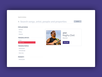 Tenory app search redesign app community design interface music popular search startup tenory trending ui ux website