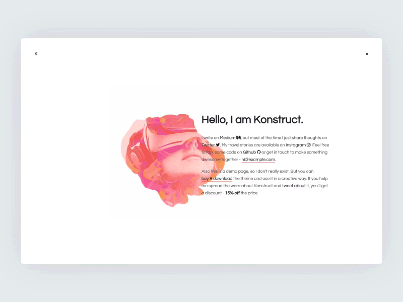 Konstruct - About about creative cv kirby kirbycms personal photography portfolio presentation profile slide