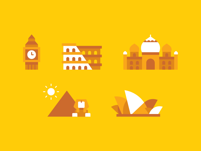 Landmarks Across the World big ben colosseum egypt global landmarks icons landmarks london pyramid sydney taj mahal