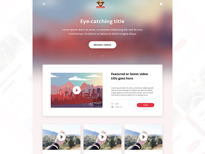Facebook video production company landingpage design facebook landingpage layout photoshop pink redduck sleek ui ux videos white