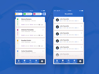 Medical Surgeries iOS App app blue cards design flat ios iphone medical mobile surgeries ui ux
