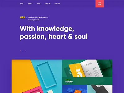 HBK / Creative Agency design flat grid menu navigation portfolio print site typography ui web