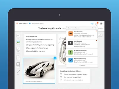 Milanote interface design creative design interface milanote moodboard notes software ui