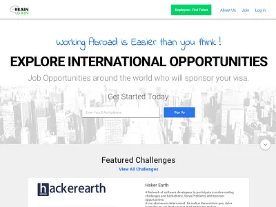 Job Portal Landing Page Web UI Design clean flat icons jobportal layout menu navigation portal ui ux webdesign website