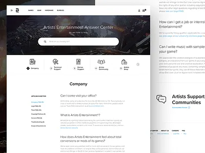 Answer Center answer center clean faq head header search support typography ui ux web