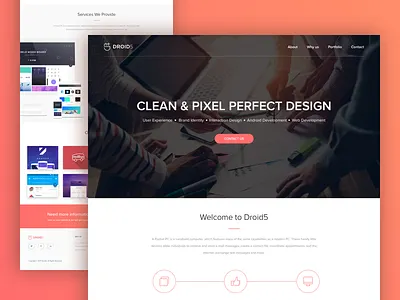 Landing page for Droid5 android app development droid5 landing page web web design website