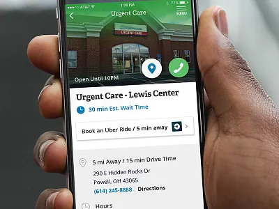 Location Detail View application healthcare location location detail medical mobile profile profile page