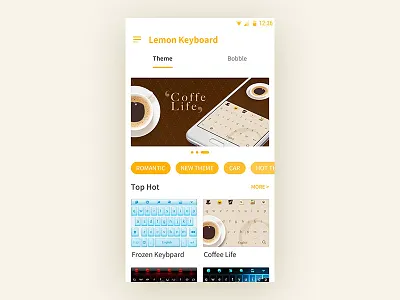 Lemon Keyboard Store app home hot keyboard lemon store theme top yellow