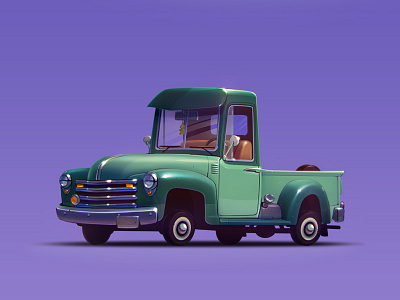Chevy pickup 1950 artua car chevy illustration oldtimer pickup wheels