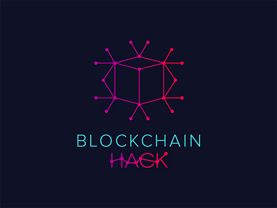 Hackathon Logo bold colorful cool creative hackathon line logo minimal typography warm