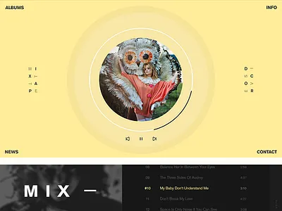 MVSIC color concept creative dark layout music ui ux web yellow