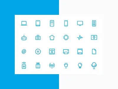 Icon set for online digital store digital icons online store outlines set web