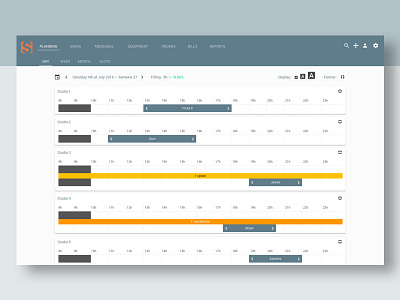 Studio belighted booking google material design music orange planning studio