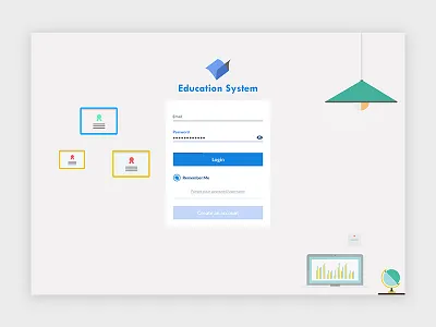 Education System | Login page collage design education form grid login logo school ui university ux web