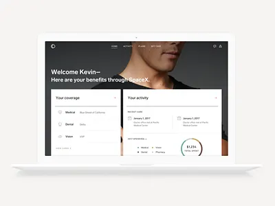 Member Homepage clean healthcare medical portal product product design website