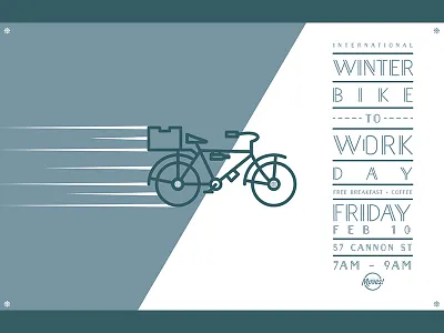 International Winter Bike To Work Day biking charleston charleston moves cycling event graphic design poster