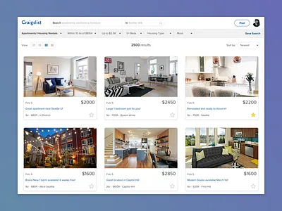 Craigslist Re-design craigslist redesign ui ux