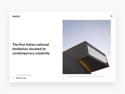 Daily UI - Maxxi Museum Hero daily ui hero museum maxxi ui design ux design web design