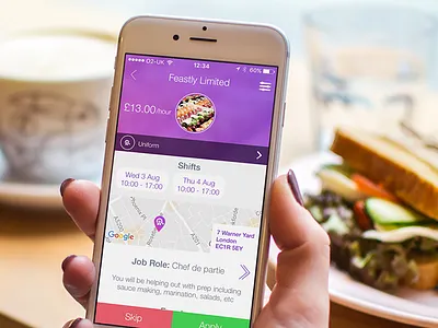 Job screen - Hospitality recruitment app a[[ design hospitality ios job recruitment role screen shifts syft ui ux