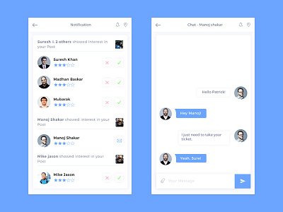 Notification & Chat page