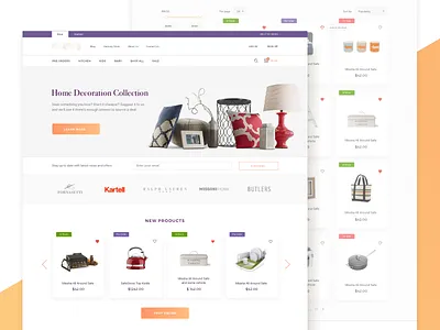 E-commerce Website Home and Products Pages brand catalog design e commerce products shop shopping store ui ux web zajno