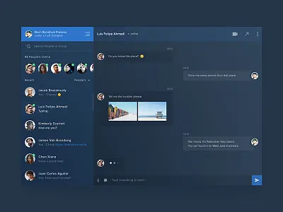 Chat Module Exploration app chat chatting conversation dashboard inbox message module screen website