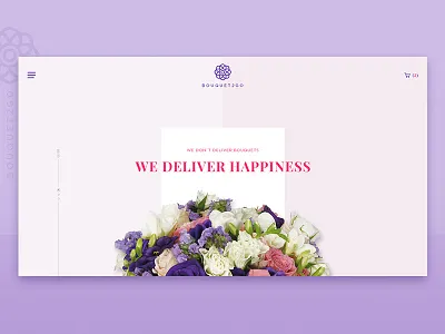 Header Preview e commerce flower shop ui ux website