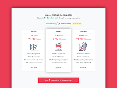 Tenory App Pricing subscription buy dailyui design illustration music payment pricing startup subscription tenory ui ux website