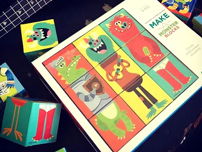 Make A Monster blocks crocodile creek game illustration puzzle