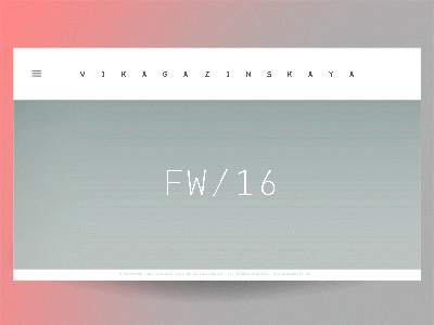 VIKA GAZINSKAYA - Web Concept 02 / Animation cinematographic fashion landing page layout minimal slider typography web webdesign website