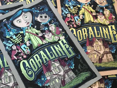 Coraline Mondo APs coraline illustration laika movie poster poster screen print silk screen