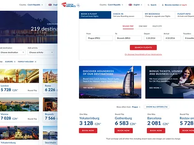Airline Website airline czech destination travel website