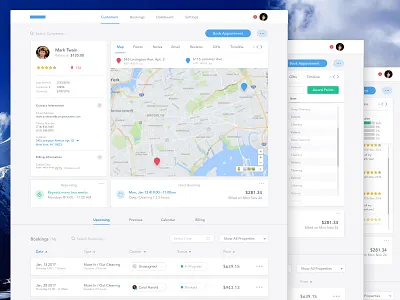 Cleaning Service CRM - Customer Profile Dashboard booking crm customer profile dashboard management product design ui ux web design