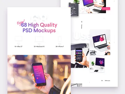 Behance Mockups Preview - Freebie app behance case study colorful mockup mockups showcase workspace