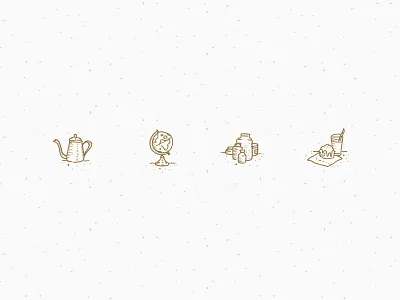 Sattwa Chai - Custom Icons artisan branding chai coffee globe iconography icons identity illustration jars kettle tea