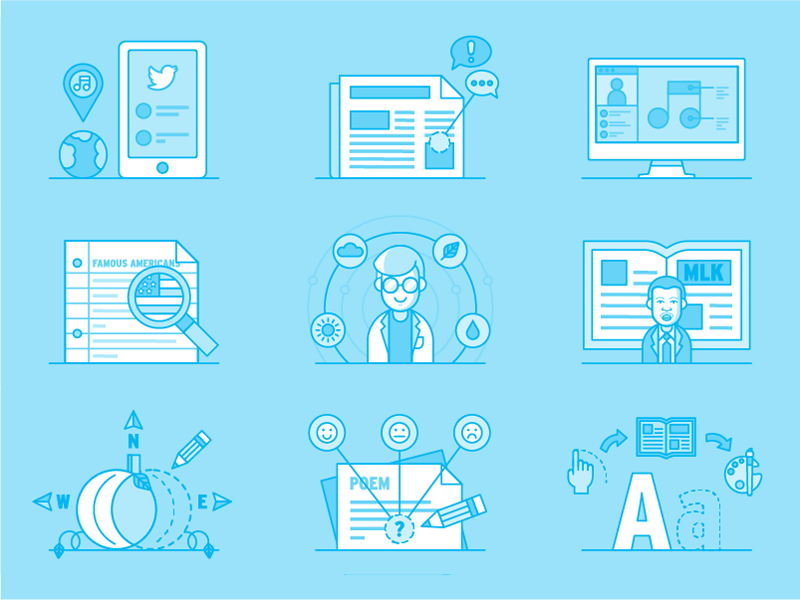 Lesson Plan Icons blue class education icons learning lesson lesson plan school single line weight