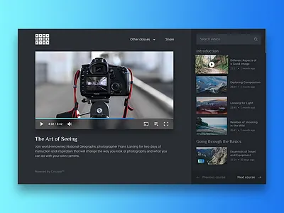 E-Learning Portal audio cincopa classes courses dark elearning media portal theme video