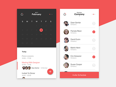 Swipe Scheduler app calendar color design gui invite ios list mobile scheduler swipe ui