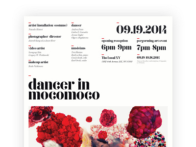 Dancer in MocoMoco Poster branding dancer event graphic performance poster poster design typography