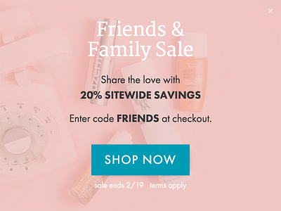 Sale Modal Layout call to action designedcode mobile modal sale